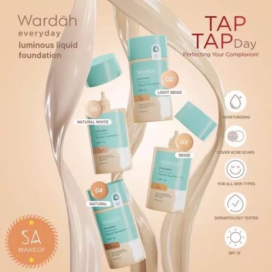 `ღ´ PHINKL `ღ´ ᘺᗩᖇᕲᗩᕼ Wardah everyday luminous foundation alas bedak kulit berminyak