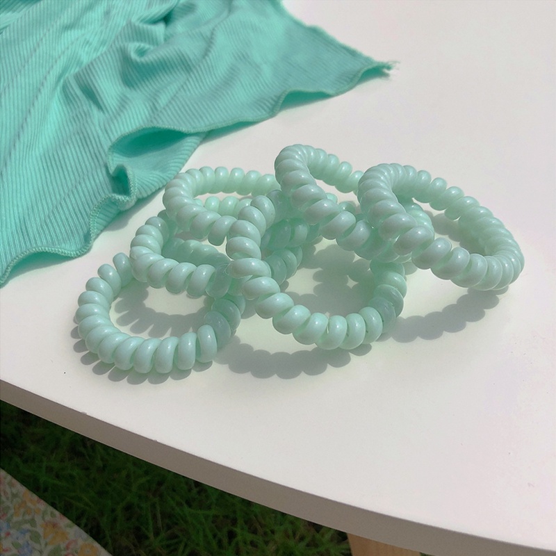 Roselife Mint Green Sprial Coil Hair Tie Telephone Cord Ponytail Hair Bands 1 Pc