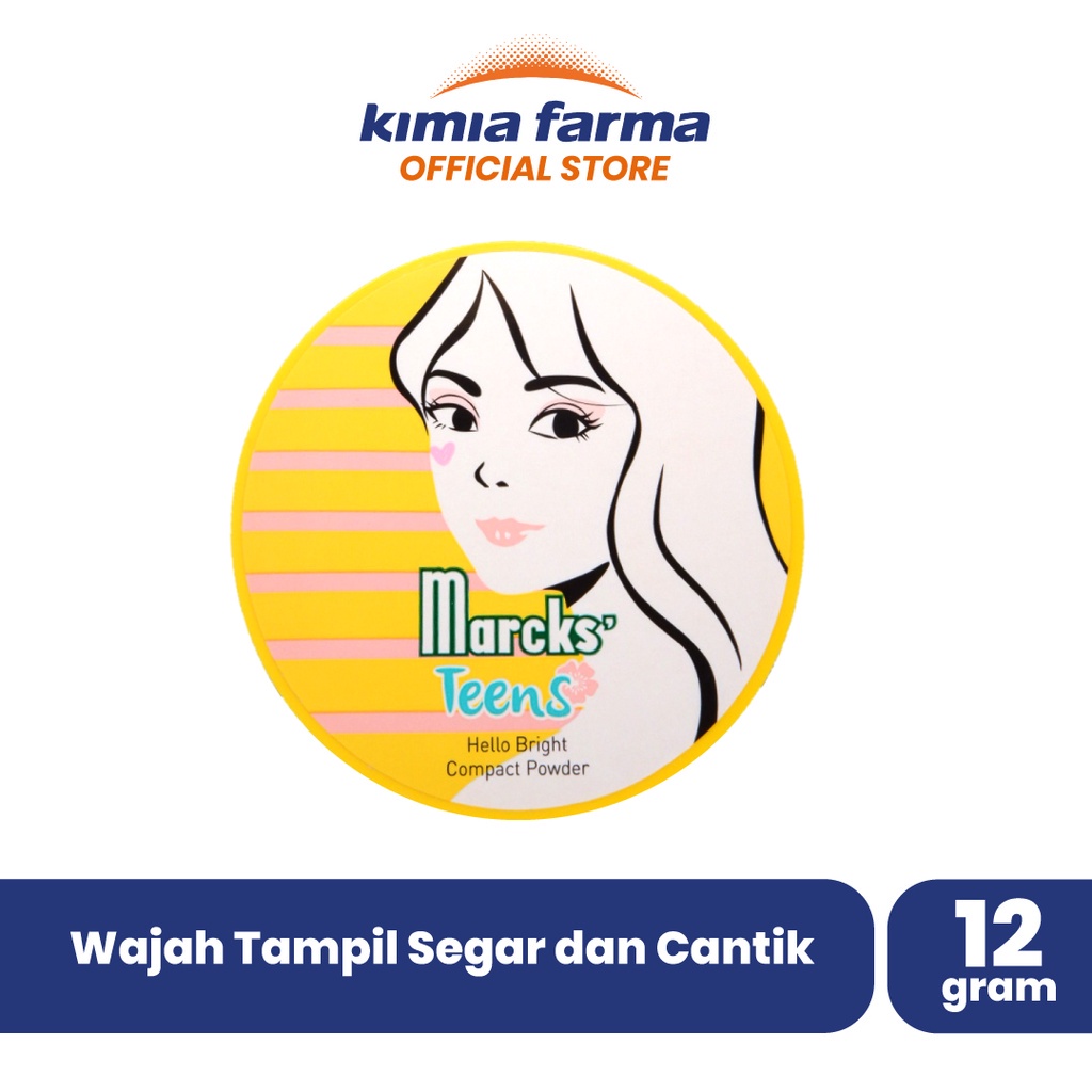 [KEMASAN BARU] [BPOM] MARCKS Teens Compact Powder 12gr | Marcks TWC Bedak Padat + Cermin