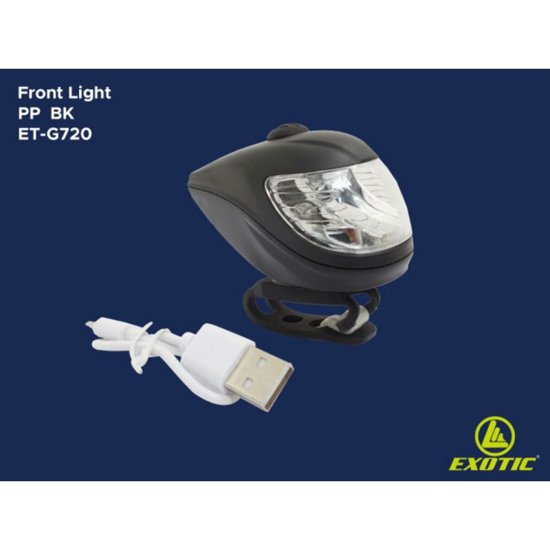 lampu sepeda depan LED recharge Exotic G720