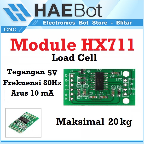 [HAEBOT] Module HX711 Load Cell Amplifier Timbangan  Loadcell Arduinoo  Komparator Digital Analog ADC Mikrokontroller Converter Beban