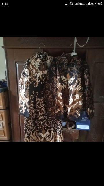 Batik Couple Keluarga Motif Kujang Kuning/batik Set Keluarga Dan Anak