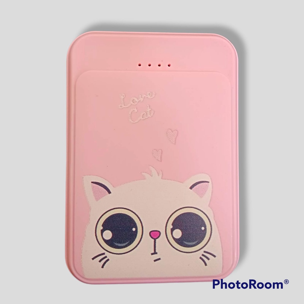 [LOVE CAT]POWERBANK MINI KARAKTER 2 USB KAPASITAS 10000MAH MOTIF KARTUN