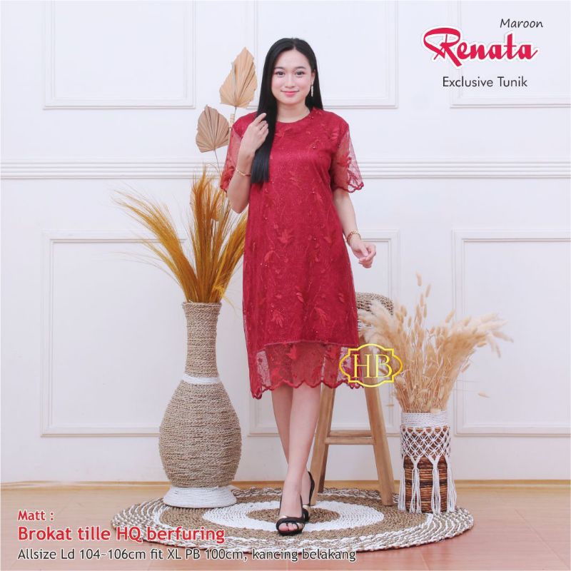 RENATA TUNIC BROKAT NAVBOR YELBOR WHITBOR CREAMBOR