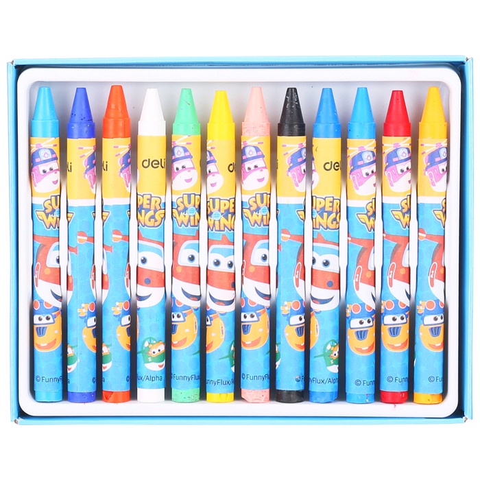 

tulis-alat-paket- deli super wings wax crayon φ8*90mm round barrel 12 colors ec21000 -paket-alat-