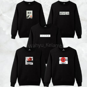 Wahyu - Jaket Sweater Crewneck JAPANESE – Black Edition Trendy Casual Unisex Good Brand Quality