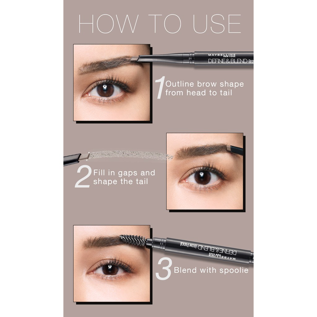 ❤ BELIA ❤ Maybelline Define &amp; Blend eyebrow (pensil alis mekanik) BPOM Ori 100%