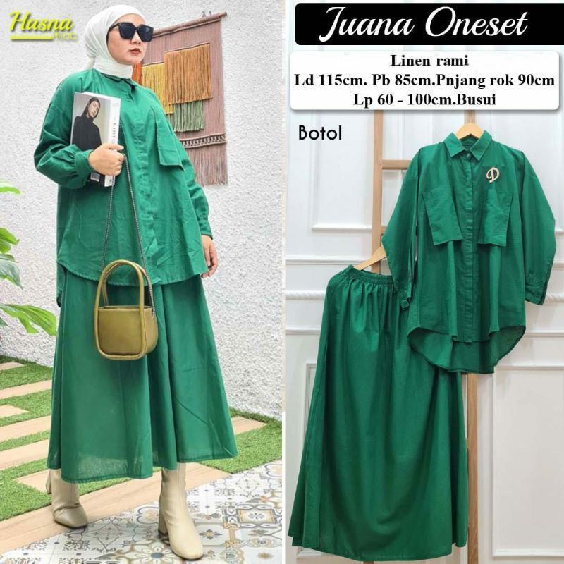 Fashion muslim, one set. Stelan rok. setelan wanita. Juana one set