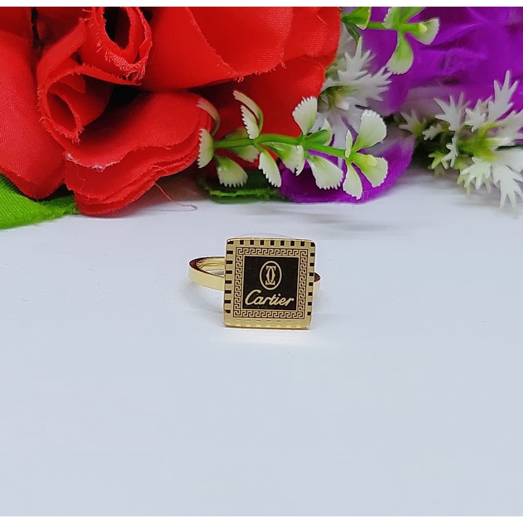 Cincin titanium perhiasan wanita fashion A-F