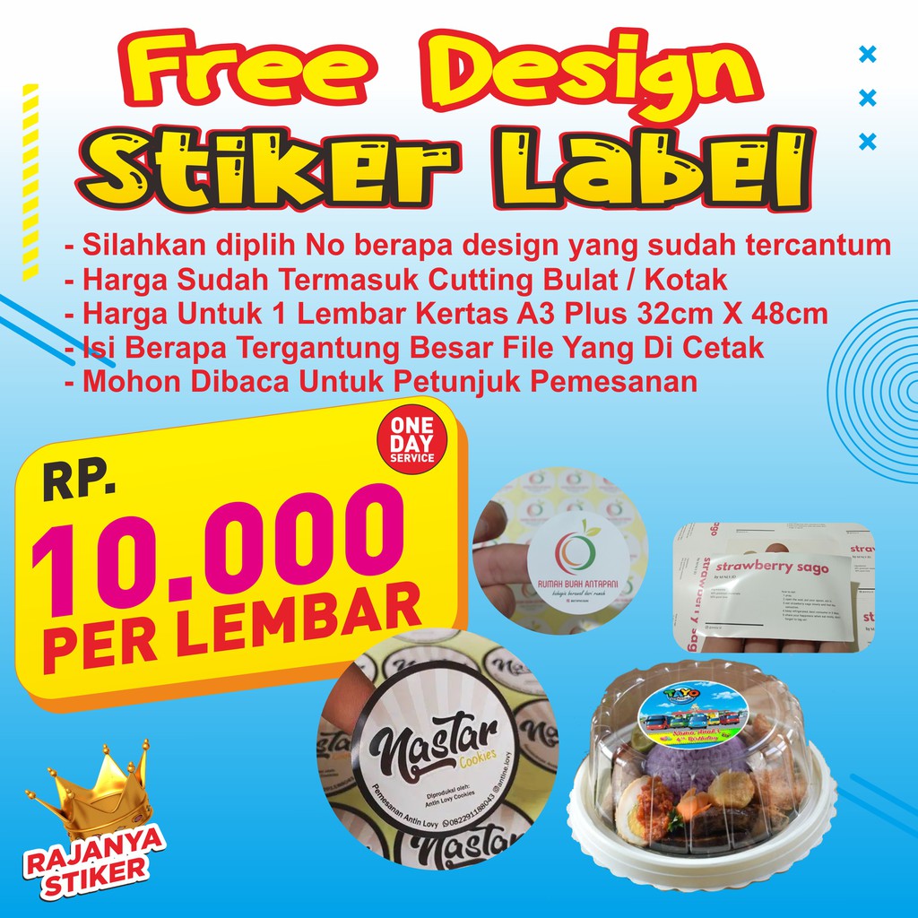 

Rj Cetak Stiker Logo Olshop custom Stiker Label Makanan Print Stiker Segel Chromo Label bulat kotak