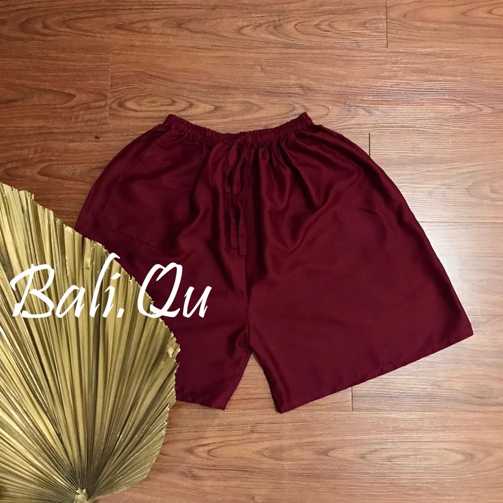Celana Pendek Polos Jumbo Bali-MERAH HATI