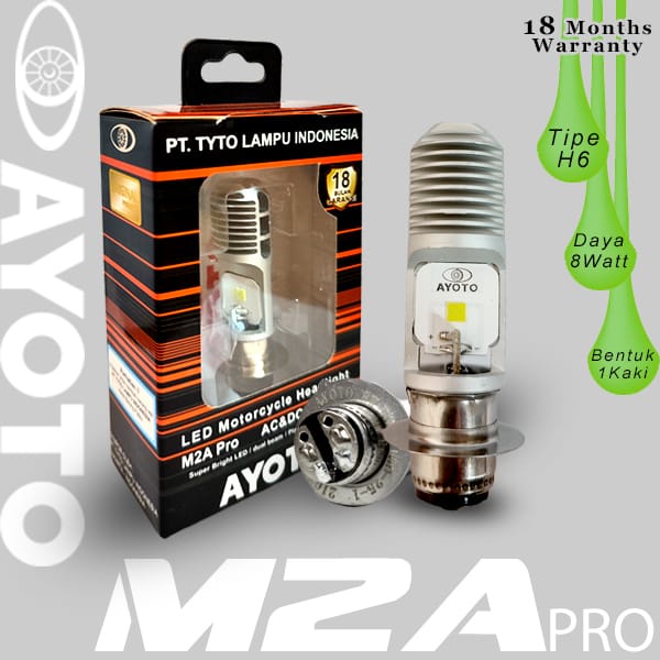LAMPU LED motor AYOTO M2A PRO H6 AC & DC untuk motor matic / bebek
