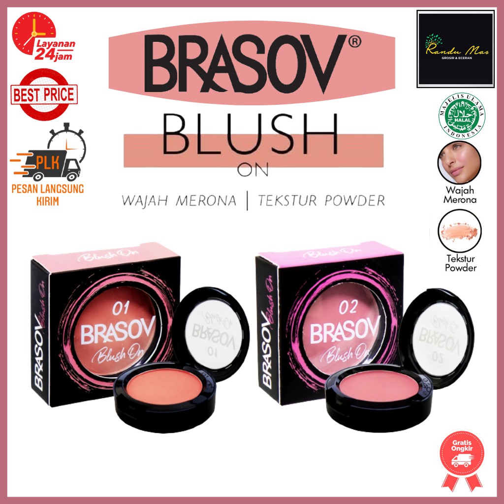 BRASOV Blush On Shade Matte 01 &amp; 02 Pigmented Perona Pipi Pemerah Pipi Mate Original Halal BPOM