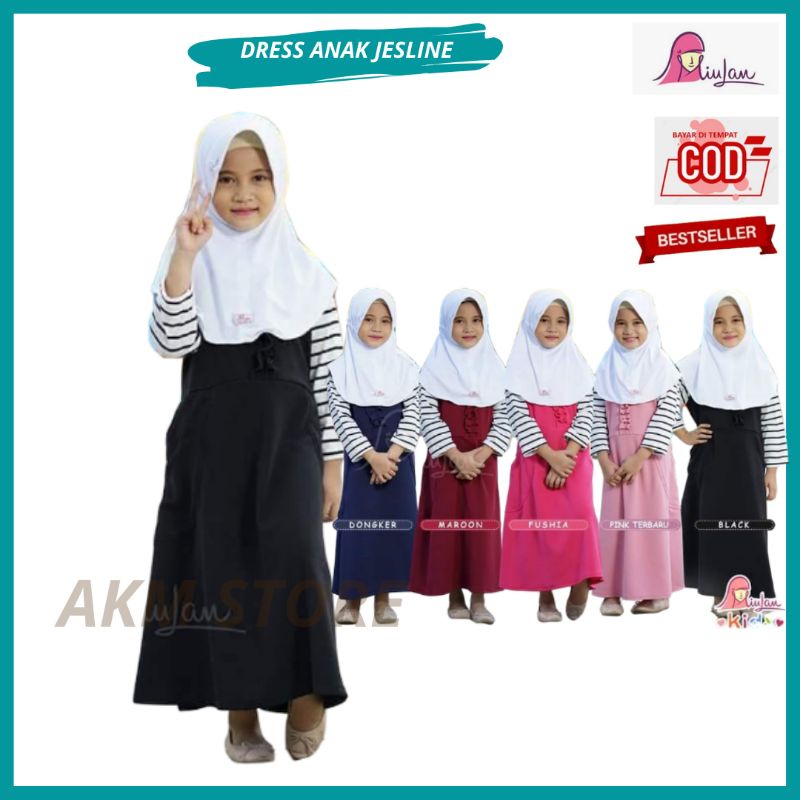 BAJU ANAK 5 TAHUN DRESS JESLINE MIULAN BAJU ANAK GAMIS ANAK