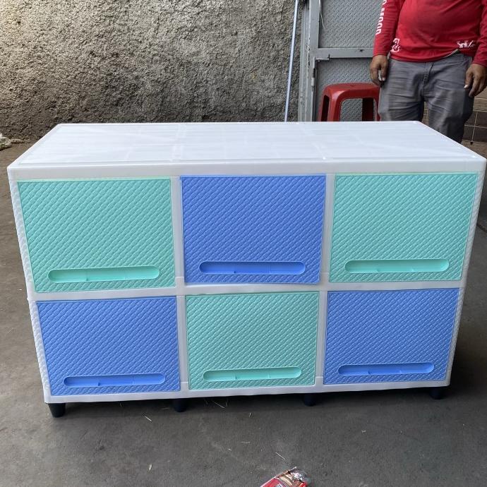 

Office & Stationery | Document Organizer | Lemari Plastik Triple Club Flip Rattan Cabinet 3X2 / Rak Modern | Best Seller