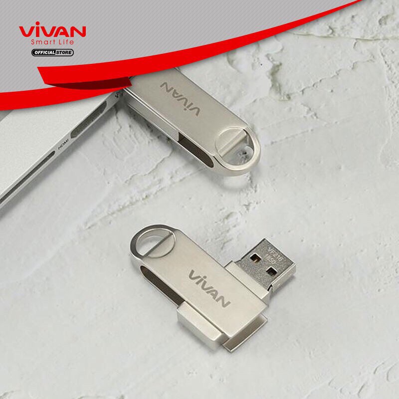 VIVAN Flashdisk 8GB/16GB Pearl Nickel Silver - Garansi Resmi 1 Tahun