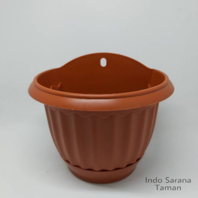 POT TEMPEL RGU 22 MERAH BATA | Pot Dinding | Pot Vertikal Garden | Pot Tembok | Pot Plastik | Pot Bu