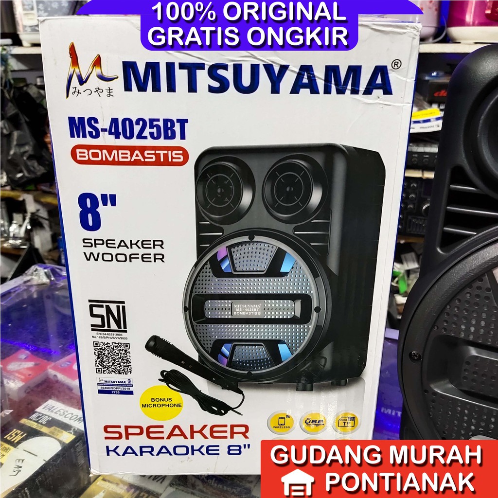 Speaker Bluethoot Mitsuyama 8&quot; Bombastis MS 4025 8inch karoke nyanyi