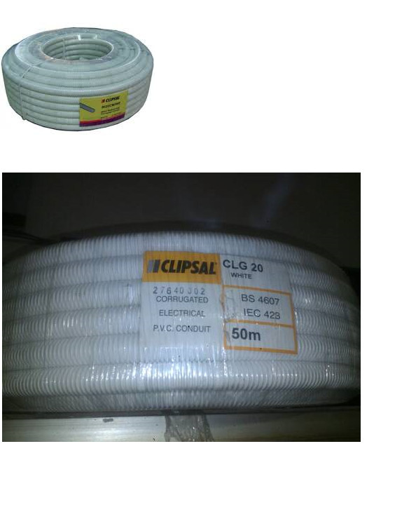 Flexible Conduit PVC 20mm Clipsal - Putih Termurah