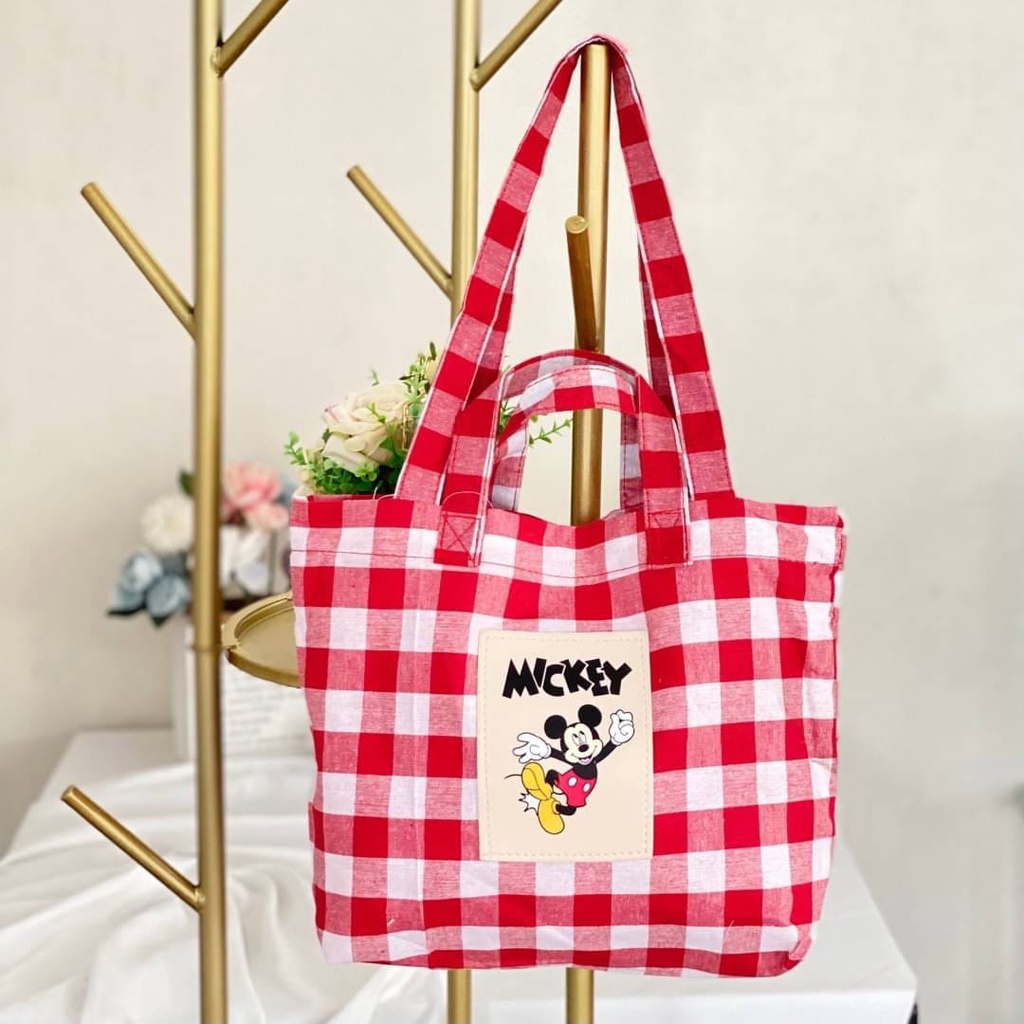 Tas Tote Bag Wanita Tas Bahu Kanvas Mickey Mouse by Zara
