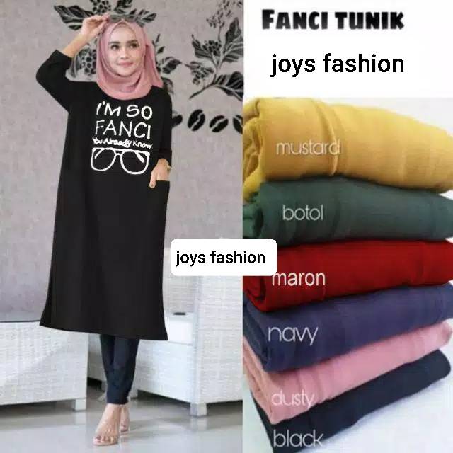 JF Atasan Tunik Kaos Babyterry Jumbo Wanita Muslimah Terbaru FANCI