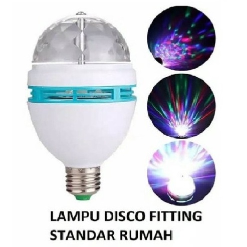 LED Lampu Disco Putar Warna Warni Full Colour - Lampu Bohlam Disko Rainbow Putar- Lampu Diskotik