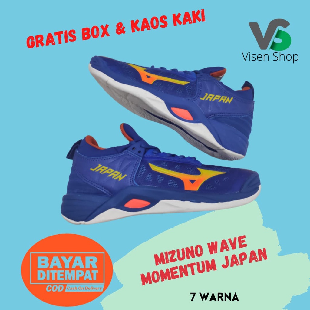 Jual Sepatu Voli Sepatu Volly Mizun0 Wave Momentum Japan Bisa Bayar Di Tempat Cod Indonesia Shopee Indonesia