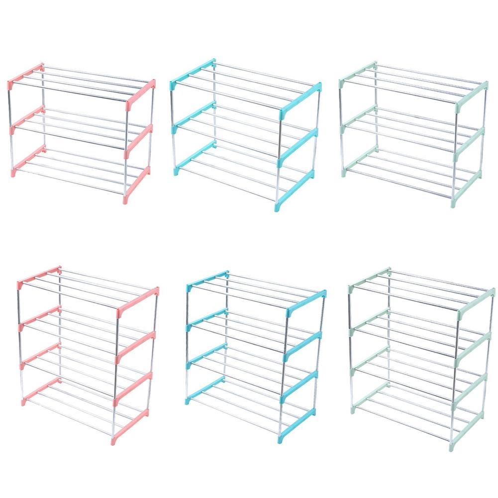 3 Layers 4layers Stackable Shoe Rack Storage Shelf Home Entryway Shoes Organizer H4p1 Shopee Indonesia