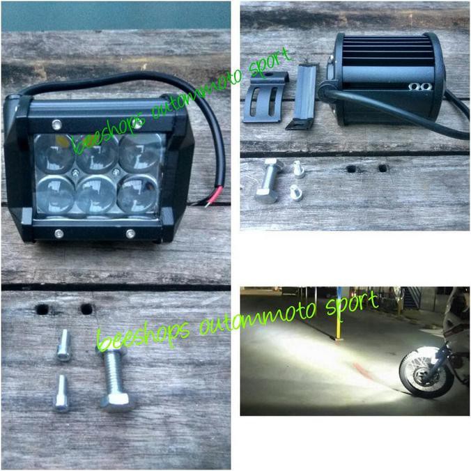 TERBAIK SINAR KUNING LED BAR 6 MATA 18W CREE LAMPU TEMBAK SOROT MOTOR MOBIL #5