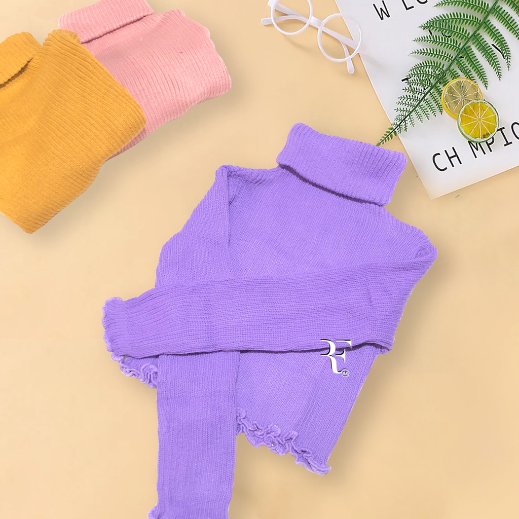 Atasan Rajut CROP TOP TURTLENECK Anak Perempuan NABILA CROP TOP 1-5th !!