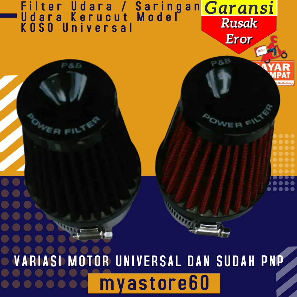 Filter Udara Panjang Variasi Filter Besar Saringan Udara Kerucut Model KOSO Aksesoris Sparepart Motor Universal