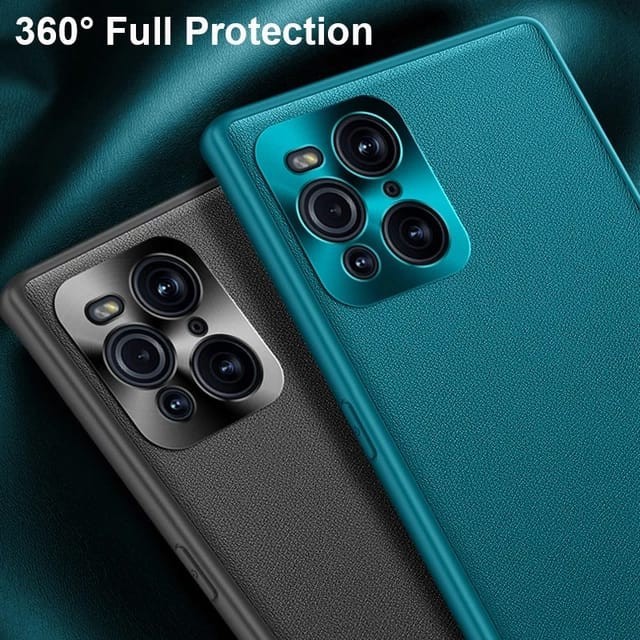 OPPO FIND X3 PRO SOFT CASE LEATHER LUXURY METAL CAMERA PROTECT