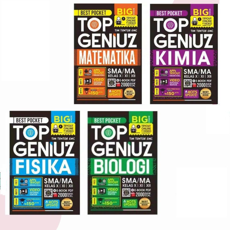 BUKU SMA TOP GENIUS FISIKA, KIMIA, BIOLOGI, MATEMATIKA