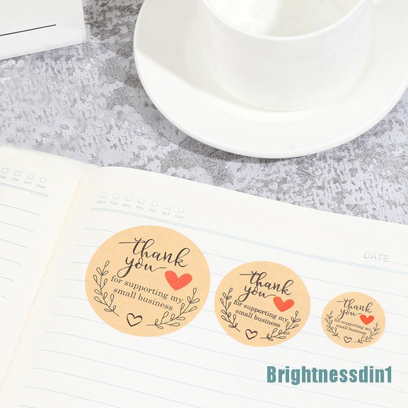 (Brightnessdin1) 500pcs / Set Stiker Label 3 Ukuran Tulisan Thank You Untuk Amplop / Scrapbook