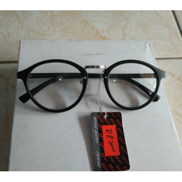 Kacamata korea kacamata bulat oval hitam ca156