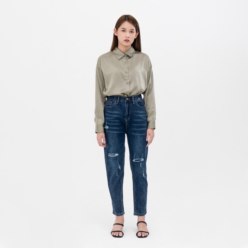 VIERLIN - Jeans 8335 - HIGHWAIST BOYFRIEND JEANS MELAR