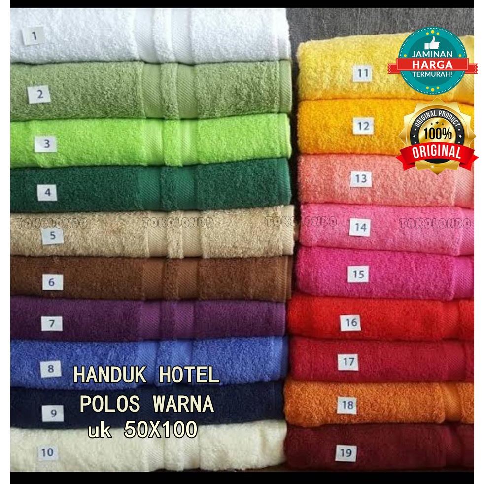 Handuk NATURAL uk 50x100 cm Bath Towel Hotel Polos Handuk Hotel Handuk Mandi Putih Abu Biru Navy Brown Coklat Green Grey Hijau Kuning Merah Orange Pink Ungu Purple Red Yellow White PREMIUM Hotel Towel Jumbo TEBAL Gramasi 550GSM