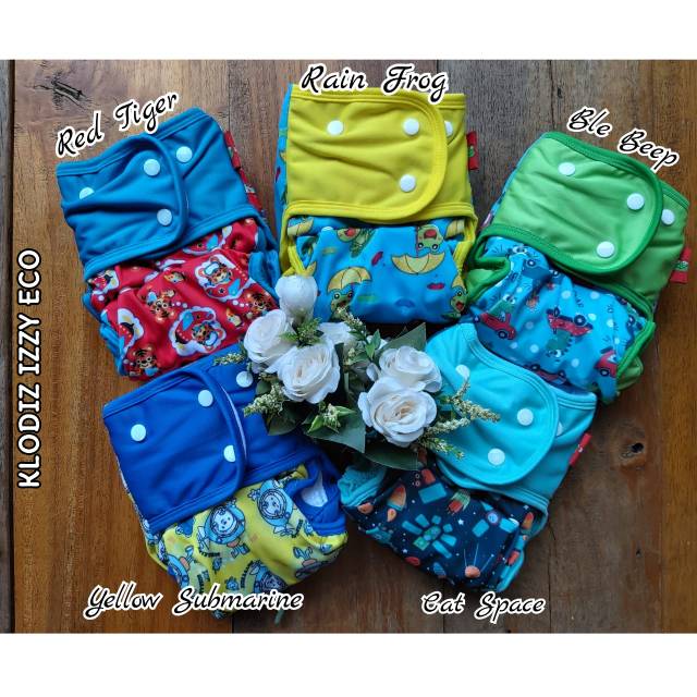 Popok Kain Pocket Klodiz Izzy Eco - Clodi (Cloth Diaper) Bisa Dicuci Ulang Waterproof Anti Tembus al