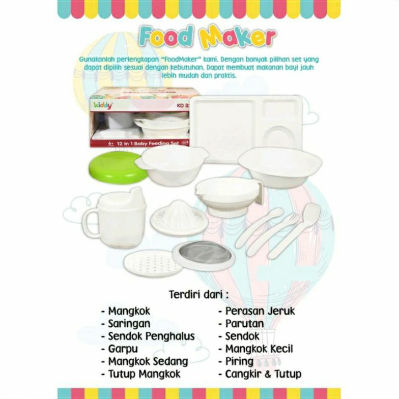 Food Maker KIDDY Multifungsi 12in1 | 11in1 | 7in1 BPA Free | Alat Penghalus Makanan Bayi | Alat MPASI Bayi