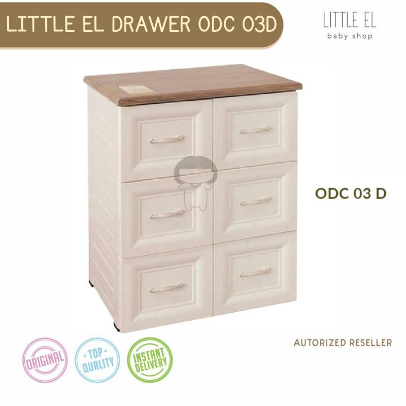 Little El Drawer- Olymplast ODC 03D  Lemari Plastik - Drawer Baju Bayi dan Anak - Lemari Bayi