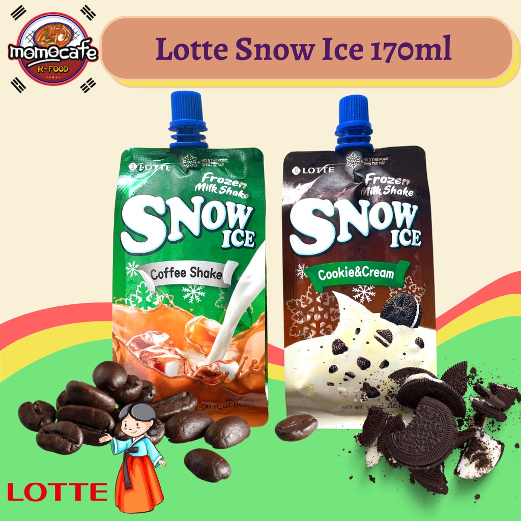 

Lotte Snow Ice Milk - Coffee Shake -Cookies & Cream Made In Korea