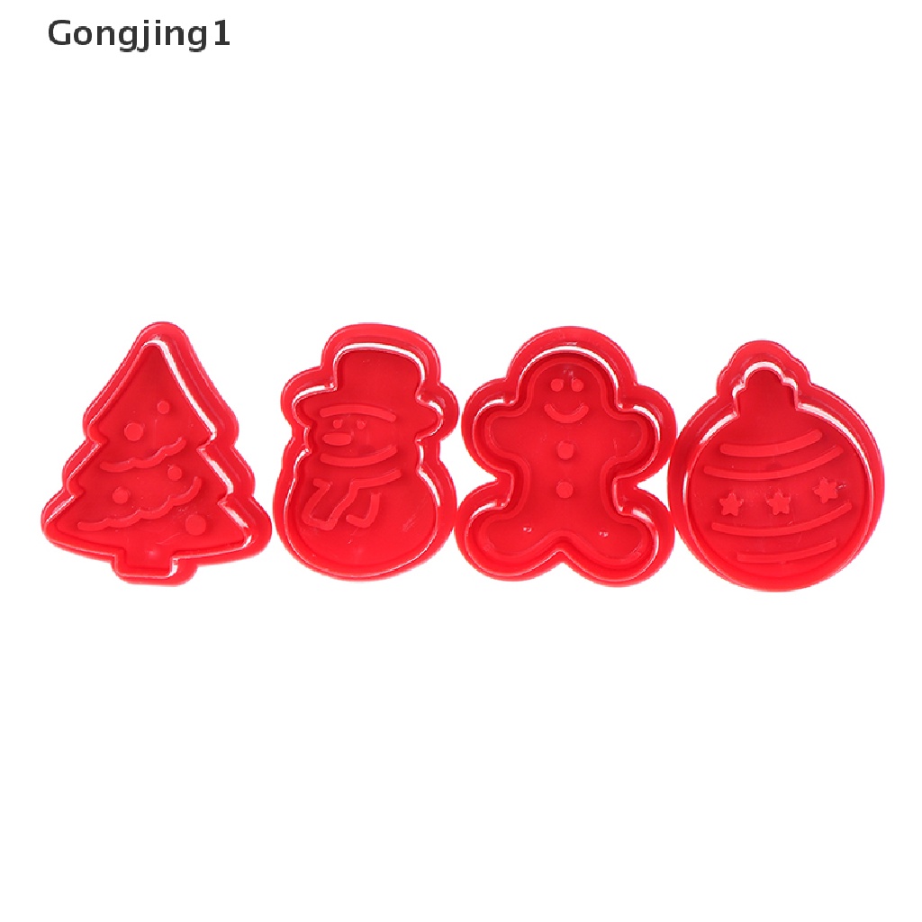 Gongjing1 4pcs / set Cetakan Kue / Biskuit / Cookies 3d diy