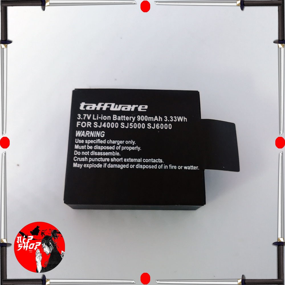 Taffware Baterai SJ4000 SJ5000 SJ6000 M10 EKEN H9 H9R Pro 900mAh - Black