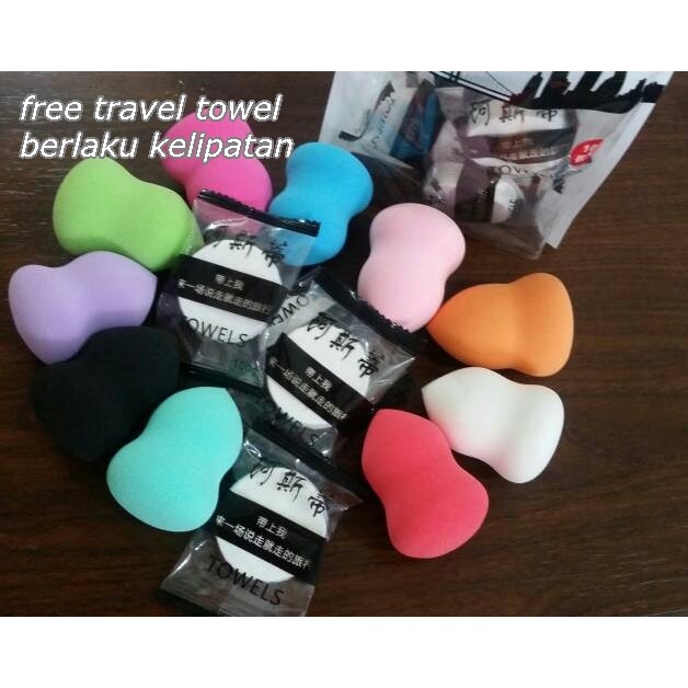 FREE TRAVEL TOWEL  SPONGE BEAUTY BLENDER GUCI .