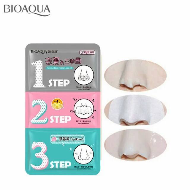 Bioaqua 3 step removed Blackhead / Masker komedo