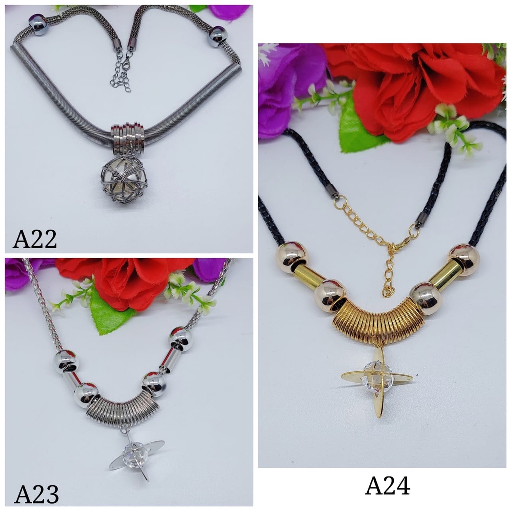 Aksesoris kalung fashion kalung elegan kalung hijab aksesoris cantik kalung daun elegan cantikA22-24