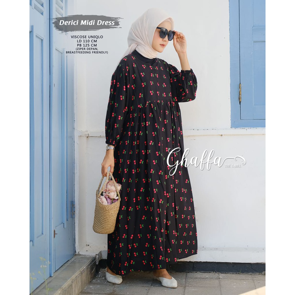 Derici Long Tunik / Midi Dress Katun Rayon Viscose