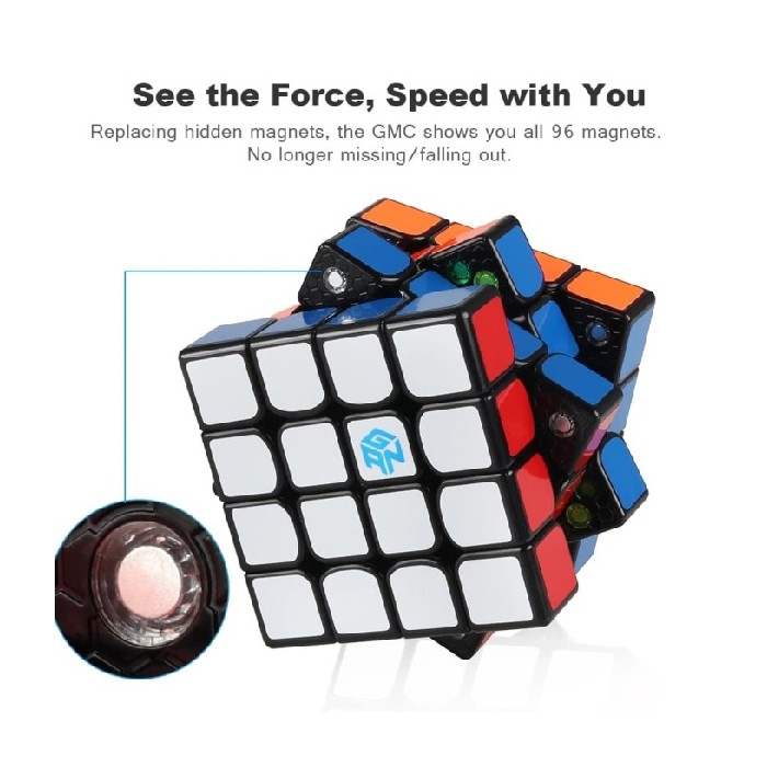 Rubik GAN Black 460M Base 4x4 Speed Cube Dijual Berkualitas