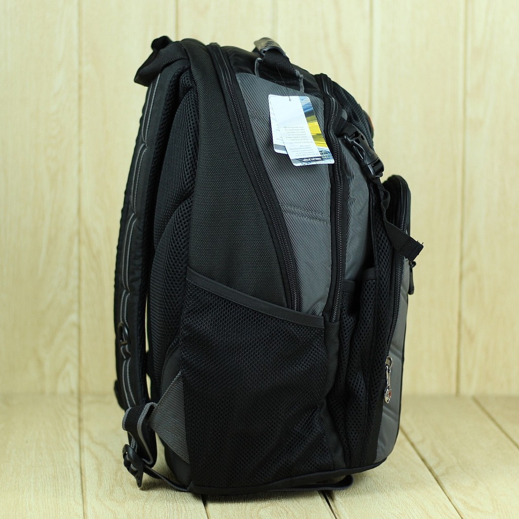 Tas Gendong Pria Premium Swissgear Hitam Abu Back Pack Cowok Keren