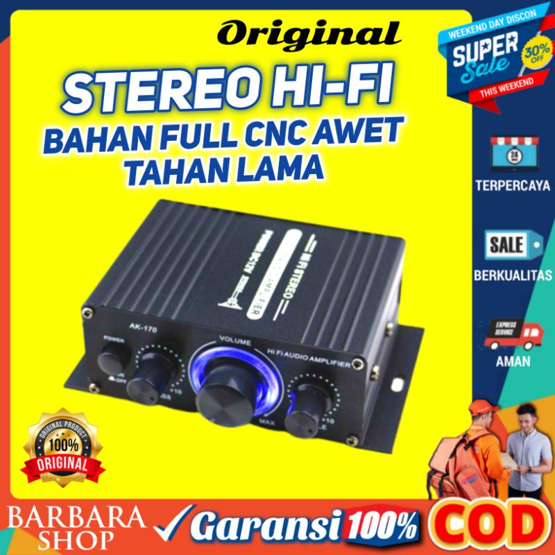 Power Ampli Amplifier Mobil 12 Volt Subwoofer HiFi Mini Stereo Audio Mobil Treble Bass Booster